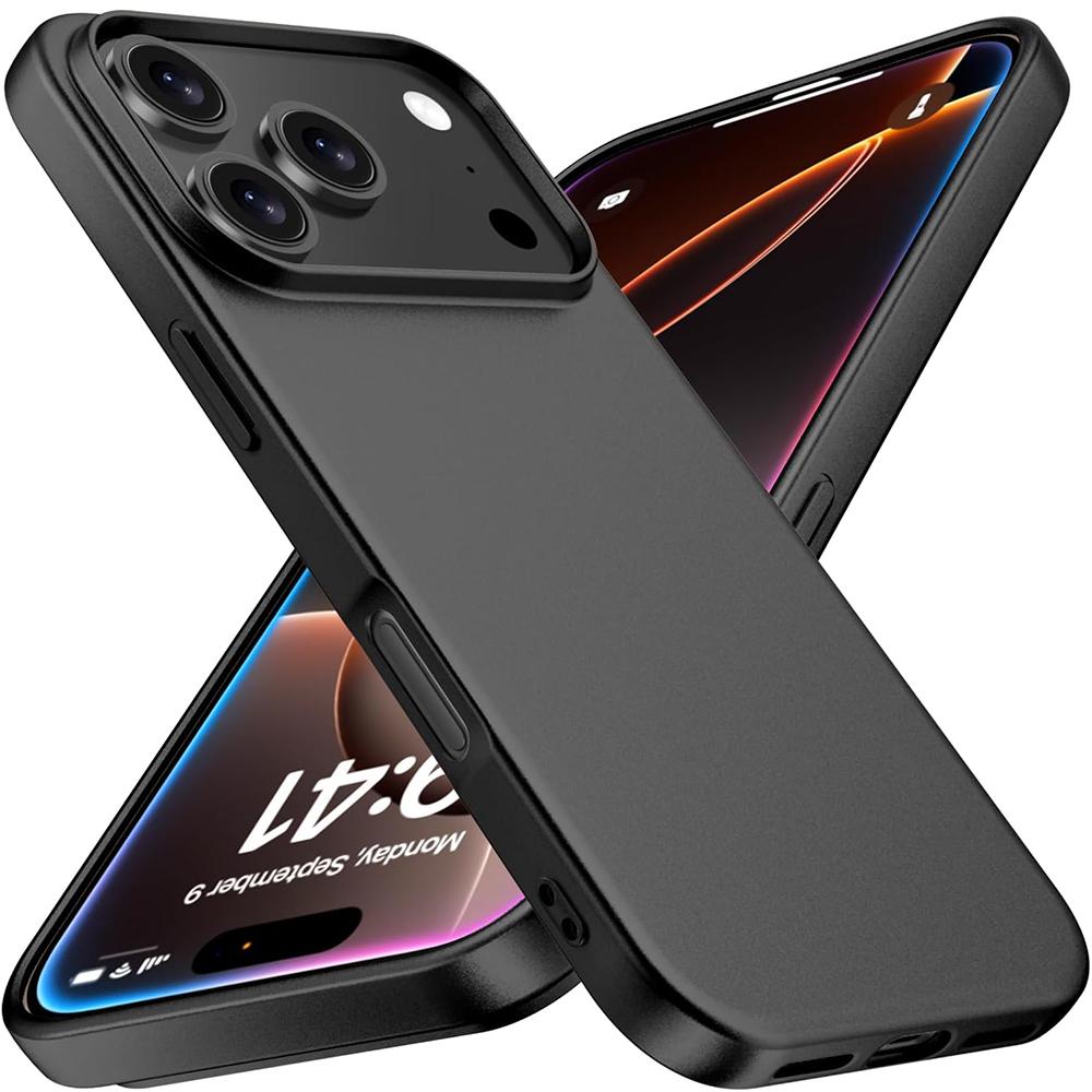 Matte Solid Black Silicone Soft Case For For Iphone Air 17 16 15 14 13 12 Pro Max Plus Mini 16E Ultra Thin Cover Frosted Slim Shell
