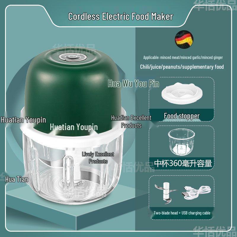 Electric Garlic & Meat Grinder: Automatic Garlic Mincer, Masher, Press, Crusher, Chopper for Household Use