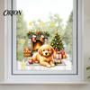 Washable Puppy Fridge Decals Christmas Cute Wall Stickers, PVC Waterproof Decals, Peel And Stick Animal Easy Install Pet Art Decor for Home
