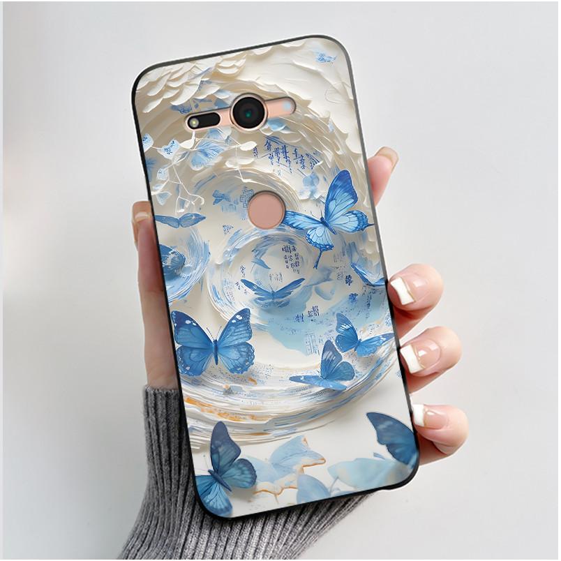 Per Sony Xperia XZ2 Compact H8324 H8314 Custodia Estetica Moda Gatto Carino Cartone Animato Antiurto Nero Silicone Morbido Sottile Cover Posteriore