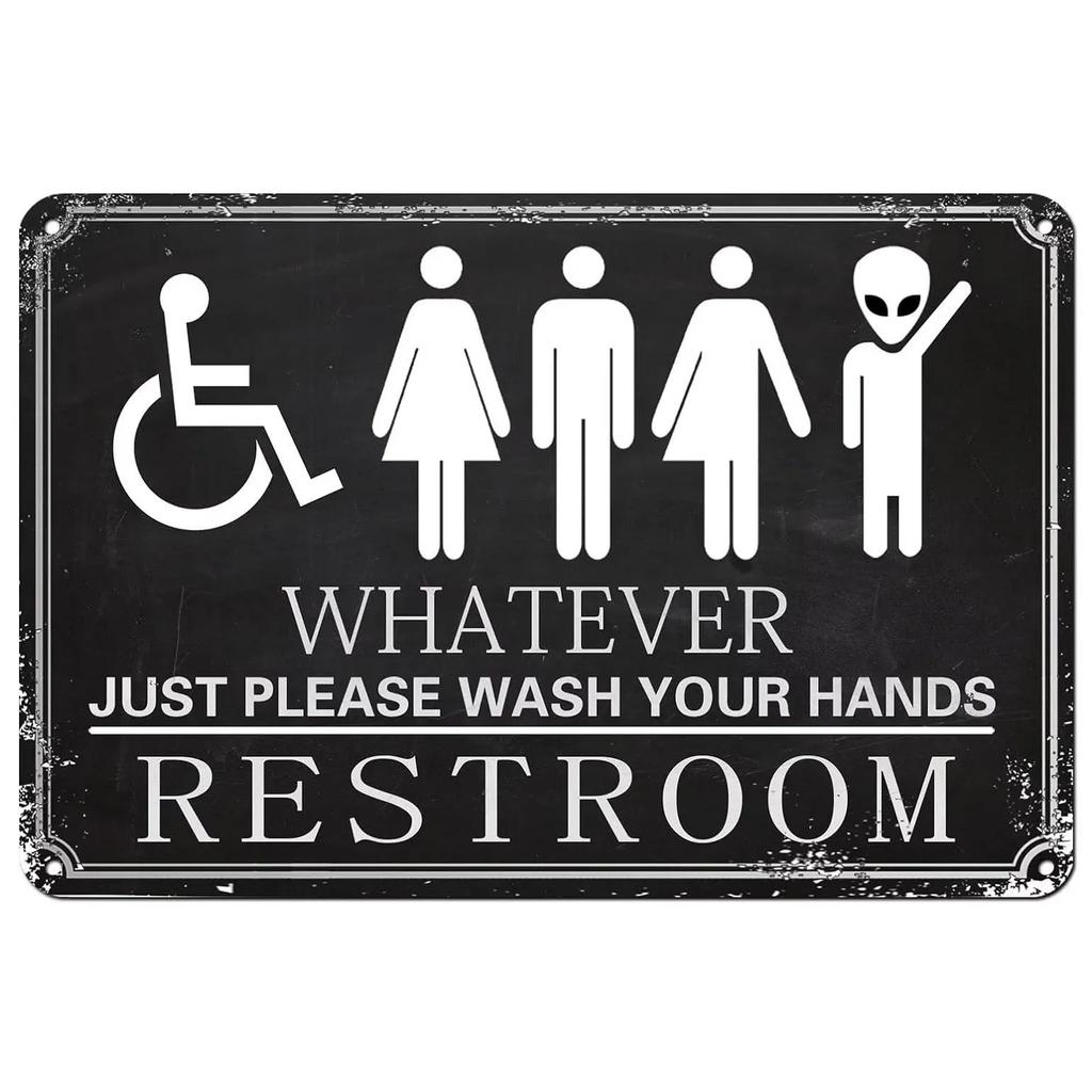 Metal Tin Signs Plaque Restroom Toilet Wall Decoration Vintage Iron Painting Art Posters for Man Cave Home Cafe Garden Club Bar