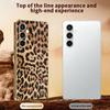 For Samsung Galaxy S24 FE Case Leopard Print PU Leather Coated PC+TPU Electroplating Phone Cover