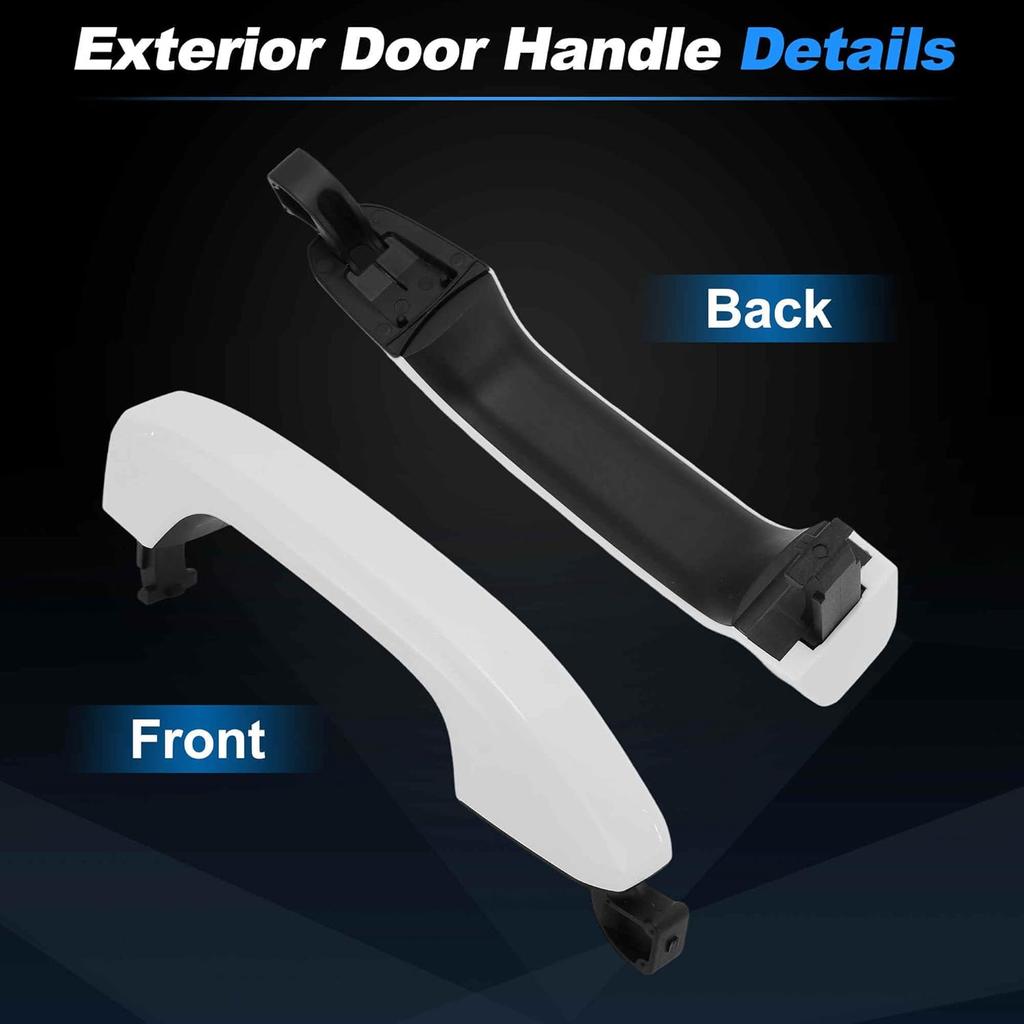 Front Right Side Car Exterior Door Handle No.13583889/13583891 for Chevrolet Silverado 2014-2018 White ABS 1 Pc