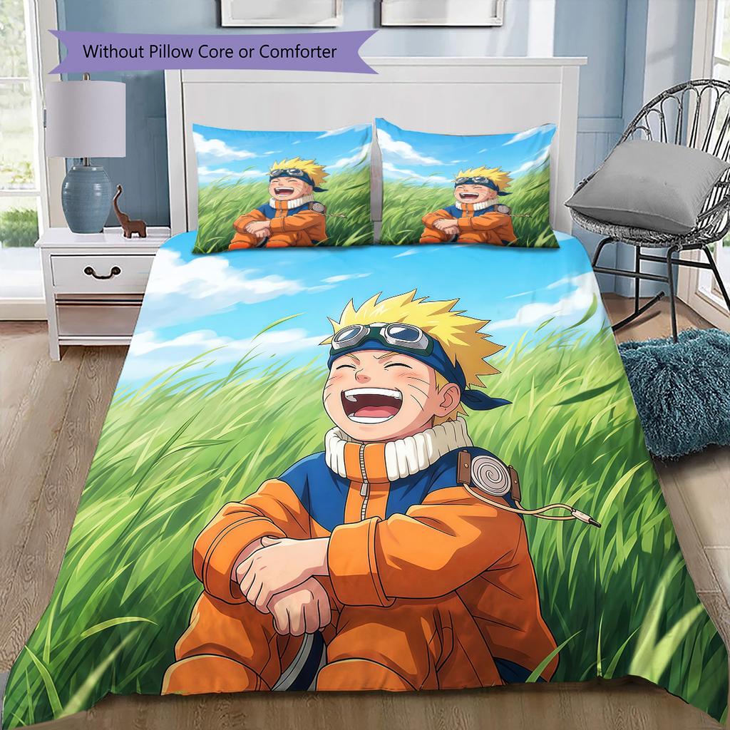 Naruto Uzumaki Daily Growth Bedding Set, 1 Duvet Cover & 2 Pillowcases, Home Decor, Perfect Gift for Naruto Fans