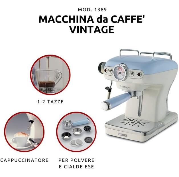 Кофеварка Ariete 1389 Vintage светло-голубой