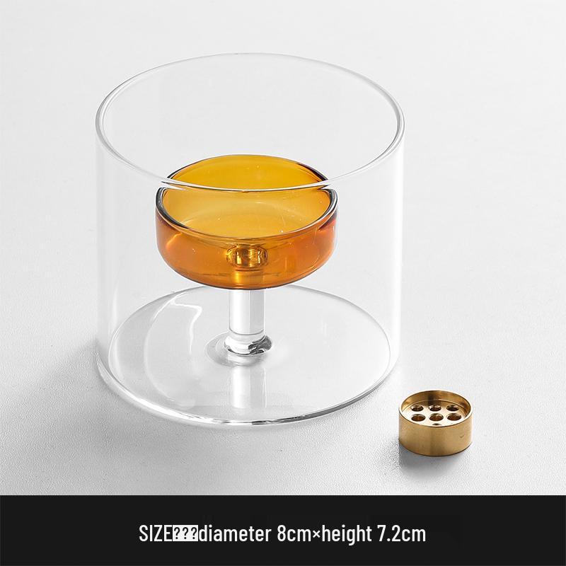 Assiette Porte-Encens en Verre de Niche - Design Ancien et Simple, Cadeau d'Anniversaire Créatif, Ornement de Bureau