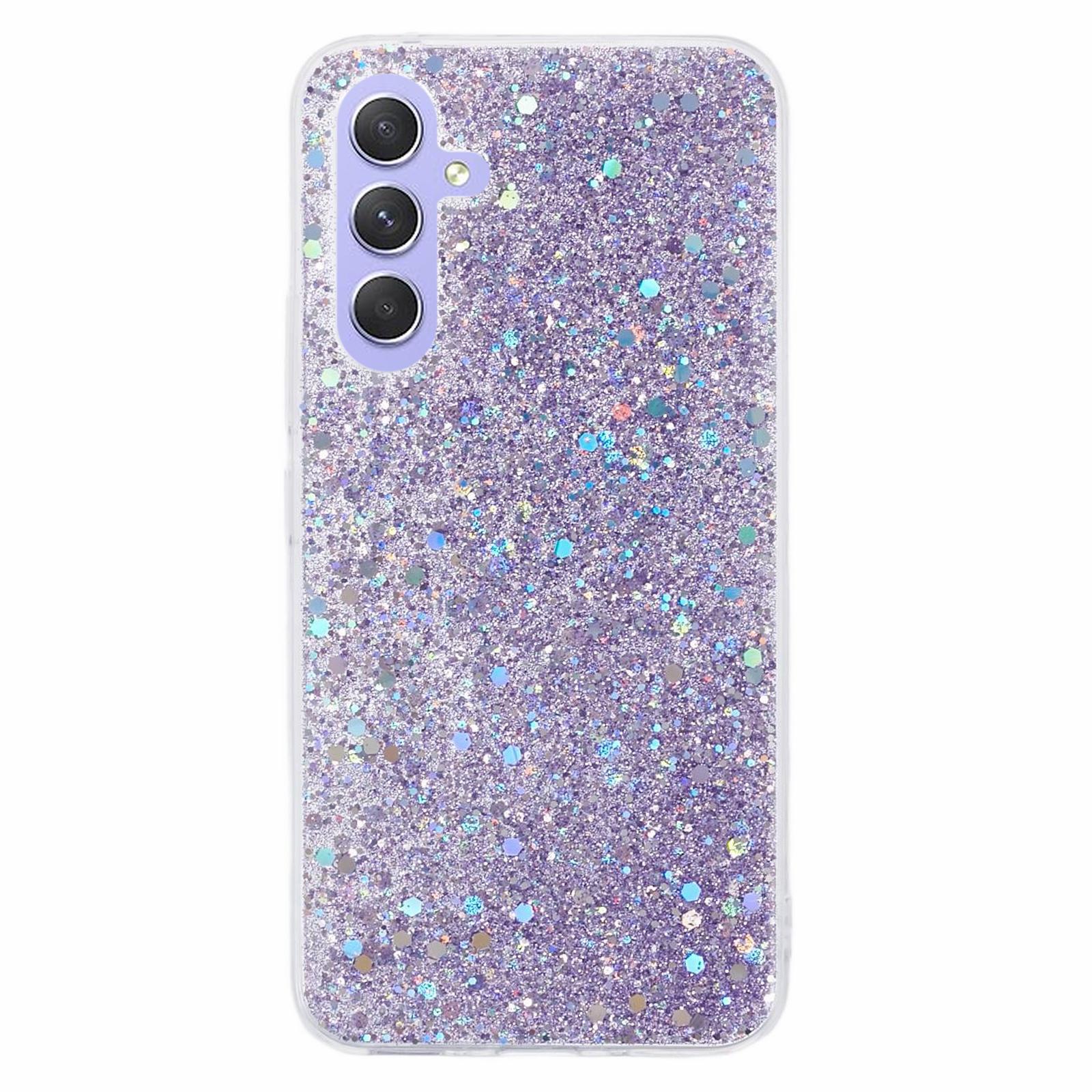 

For Samsung Galaxy A36 5G Case Shockproof Soft TPU Phone Cover Glittery Design Purple