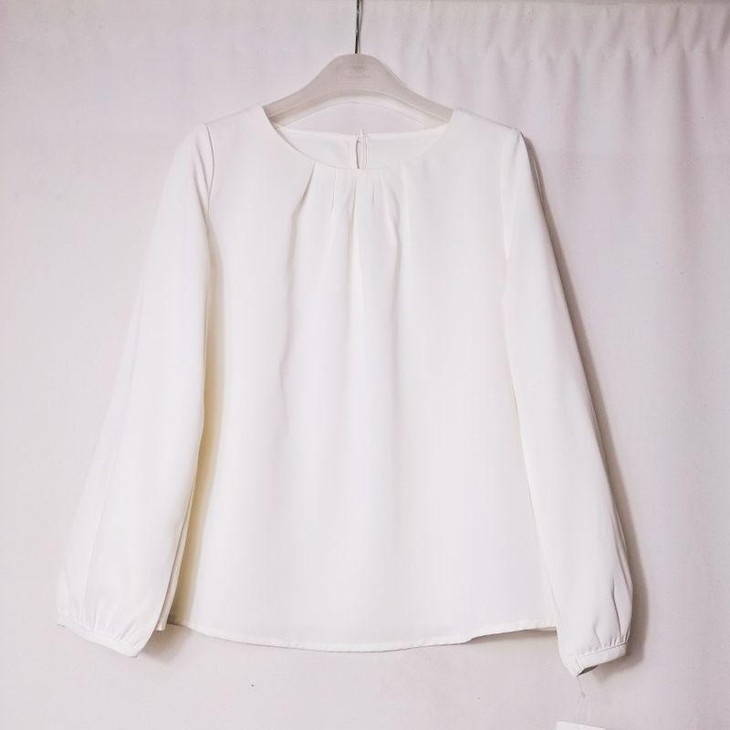 Export Japanese Single Tail Goods round Neck Pullover Long Sleeves Shirt Women's Stylish Business All-Matching Shirt Bottoming Shirt Small