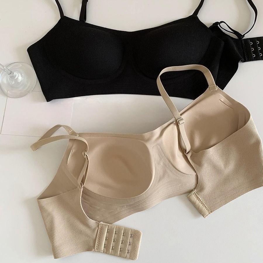 Women's Naked-Feel Comfortable Seamless Soft Support Bra Push Up Anti-Sagging Wireless Underwear for Small Bust No Empty Cup