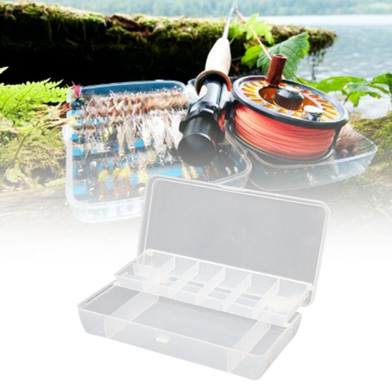 Double Layer Transparents Fishing Baits Organizers with Durability Plastic Construction for Lures Storage