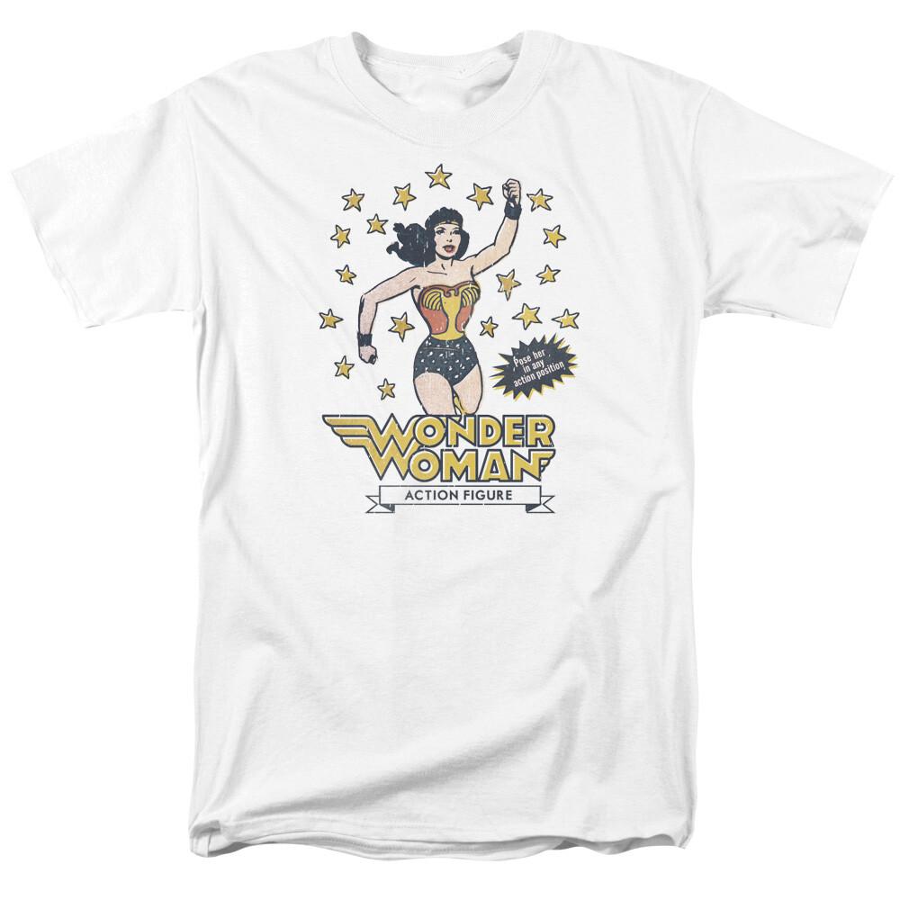Wonder Woman Action Figure T Shirt Licensed Comic Book Movie Tee White XL