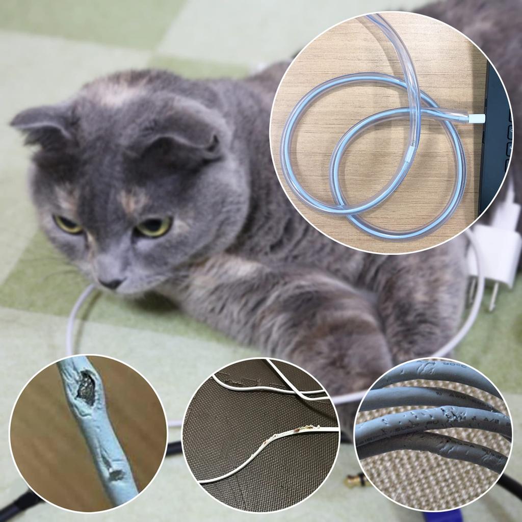WJSD Pet Dog Cat Cord Chewing Prevention Pet Cord Cover Cat 3M Pet Cable Cover Cat Measures Cord Protection Cover Cord Protector Wiring Cover Cat