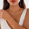 Necklace light luxury ins colored rhinestones stacked necklace, cold wind metal thin chain pendant