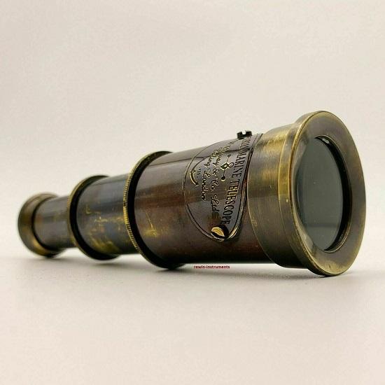 Brass Telescope W/ Box ~Antique Finish~ Nautical Maritime Spyglass 6'