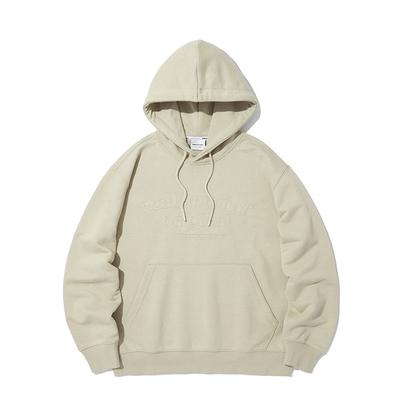 Embossed Skill Hooded Pullover Beige Ity3Th01Abe
