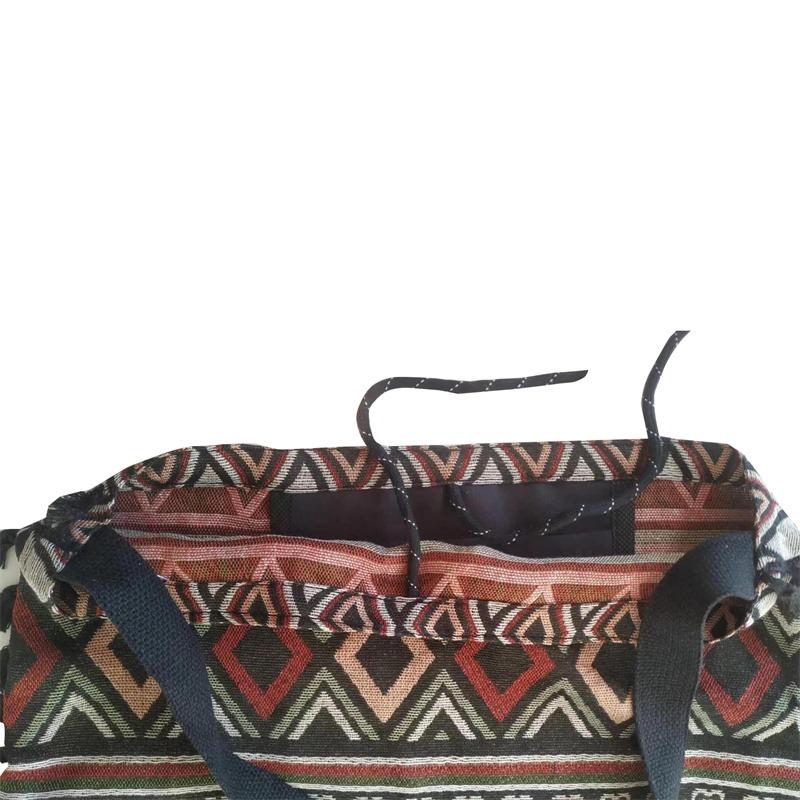 Women'S Canvas Bag Ethnic Style Shoulder Bag Cotton Linen Handbags Fashion Fringed Shoulder Bag Literary Style Large Capacity Handbags