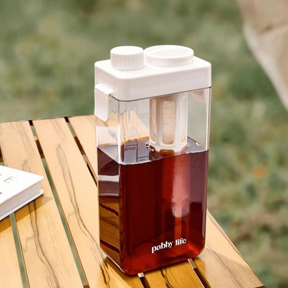 Double Silicone Seal Cold Brew Pitcher PP ABS AS Brewing Coffee Carafe  Kitchen Counter