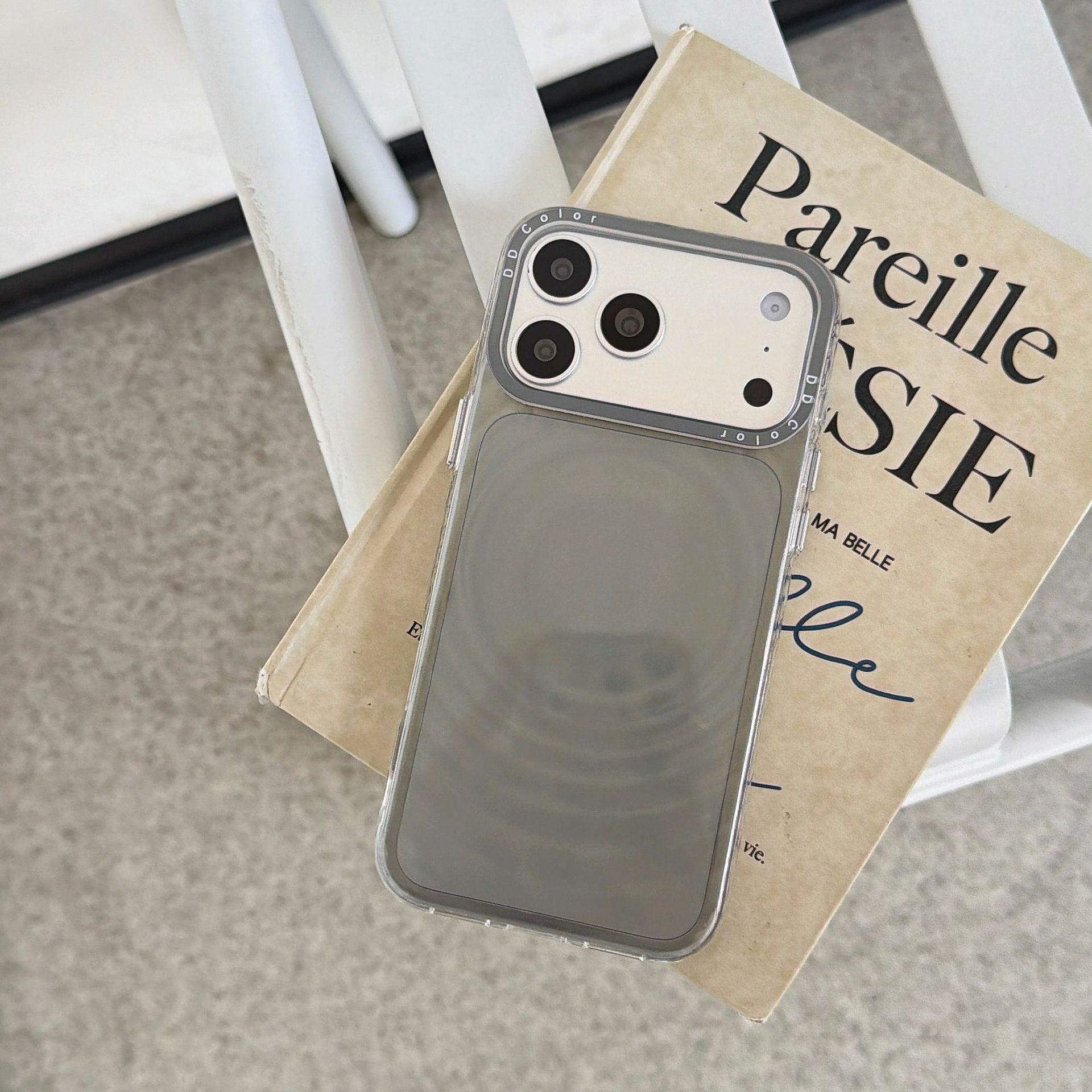 

Wave Pattern Magnetic Transparent Phone Case for iPhone 16/15/14 Pro Max, Protective Cover for iPhone 13 Pro Max 15 Pro Max прозрачный черный