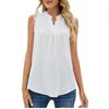 European & American Women's Fashion: Spring/Summer Solid Color V-Neck Sleeveless Shirt with Lace Trim