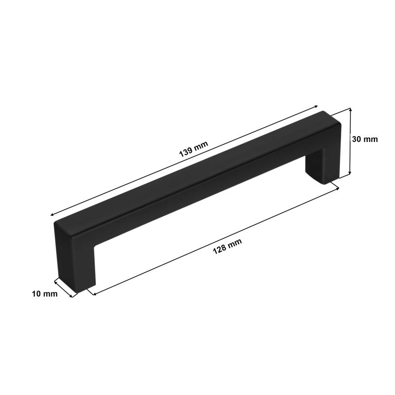 10 Unidades Puxadores de Móveis Buracos Quadrados Pretos 128mm/160mm Puxadores Modernos para Gavetas de Armário