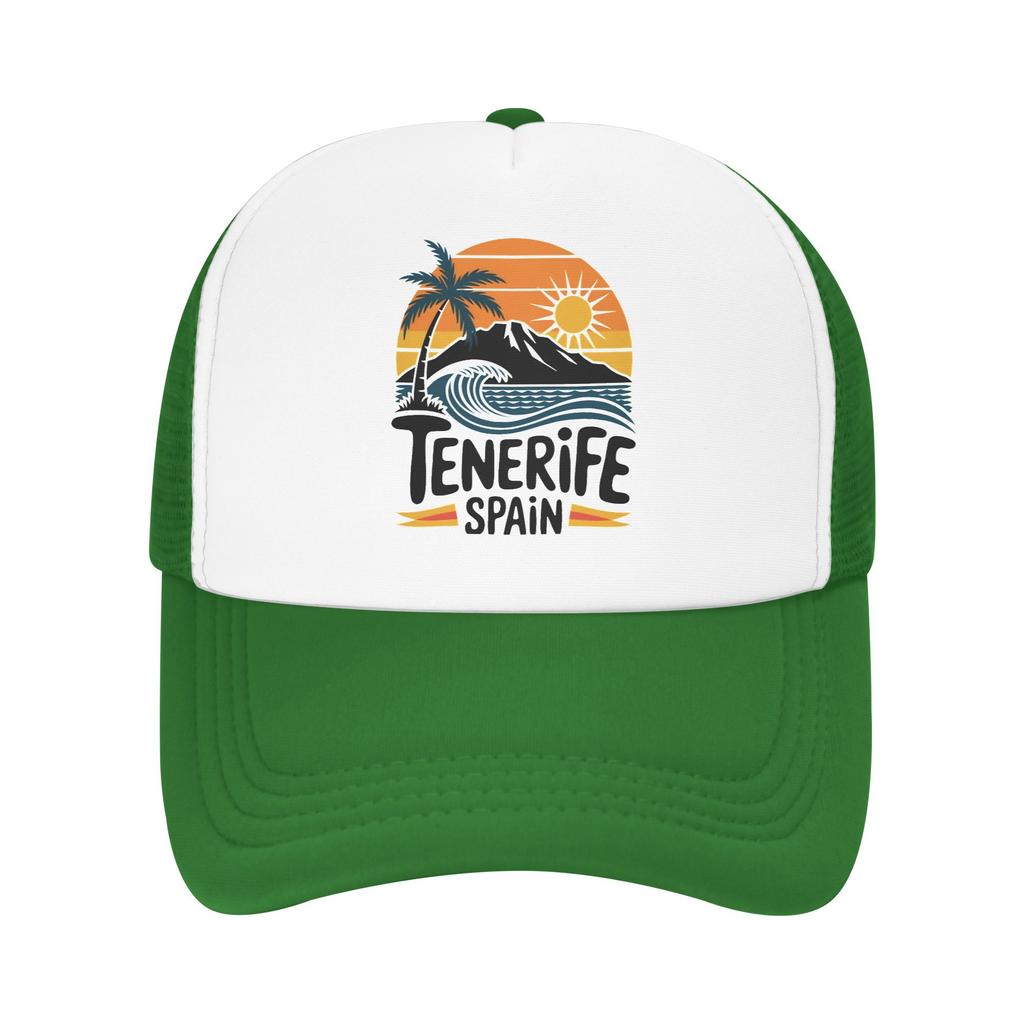 Teneriffa Spanien Retro Design Sonnenuntergang Wellen Baseballkappe Tennis Skate Sonnenschutz Trucker-Kappe Paar yk Cooler Aufdruck Snapback-Kappe