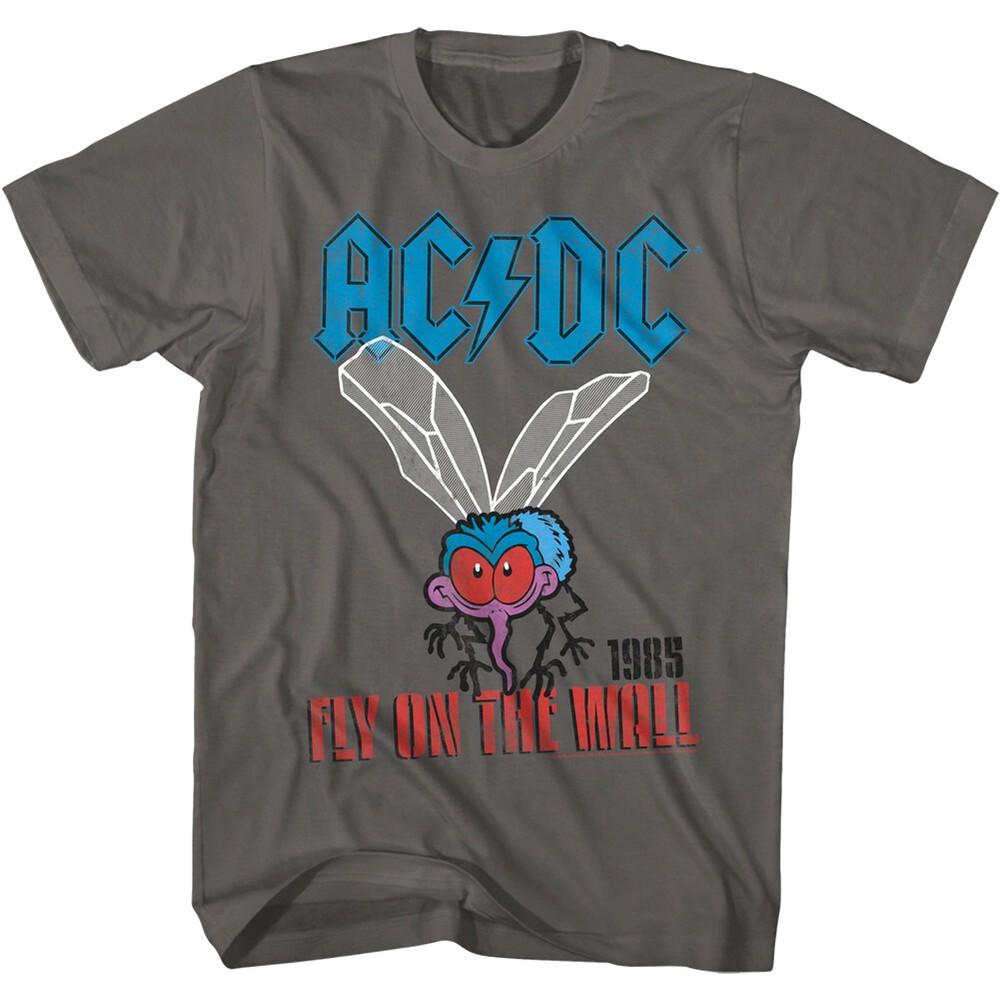 

ACDC Fly on the Wall Tour 1985 Men s T Shirt Studio Album Rock Band Concert 2XL