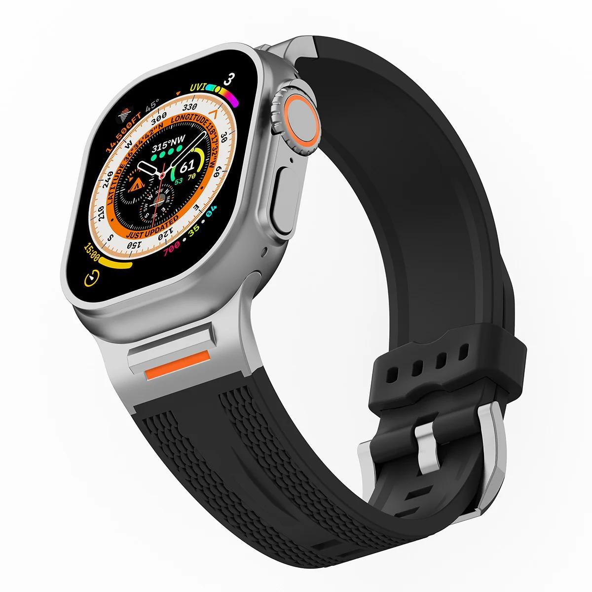 

Силиконовый ремешок для Apple Watch Band Ultra 3/2 49мм 46 42 45мм 44мм Спортивный ремешок для Iwatch Серии 11 10 9 8 7 6 SE 5 4 3 Браслет 42 44 45 49mm