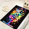 1pz Tappeto da Interno con Stampa di Fiori e Note Musicali, Design, Morbido, Antiscivolo e Durevole, Decorazione per Stanza dei Giochi, Camera da Letto, Soggiorno ed Ex