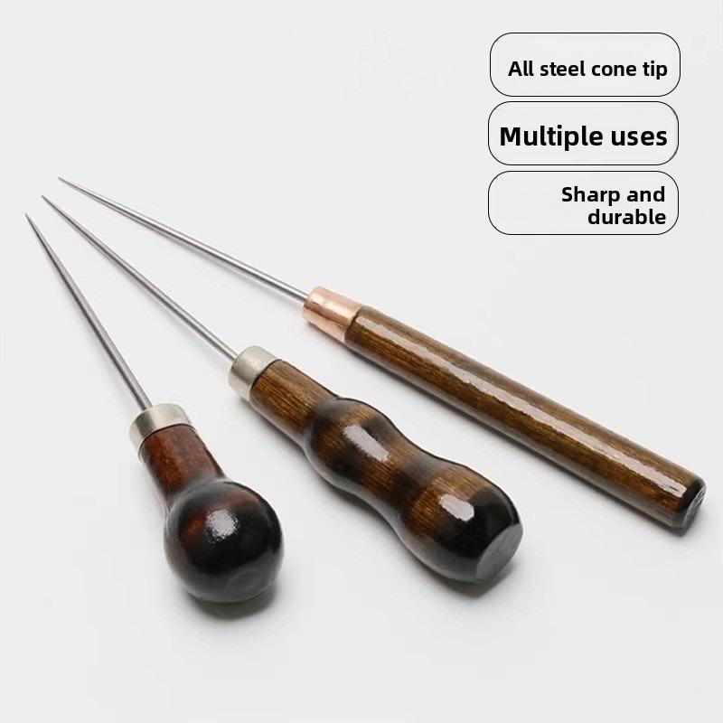 Old-fashioned Solid Wood Hole-making Spools, Hand-made Hole-drilling for Shoes, Perforation for Shoe Laces, Patching Shoes, and Shoe Repair.