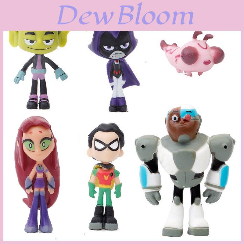 Adorable Teen Titans Go Figure Set Featuring Robin Raven Beast Boy And Starfire