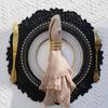 1/1/6PCS Table Placemats Round Kitchen PU Faux Leather Table Mats Non-Slip Table Pad Mats Party Christmas Decoration Green 18cm