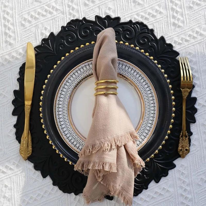 1/1/6PCS Table Placemats Round Kitchen PU Faux Leather Table Mats Non-Slip Table Pad Mats Party Christmas Decoration Green 18cm
