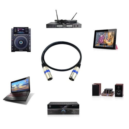 Microphone Cable, XLR Cable, XLR (Male) to XLR (Male) Audio Cable, XLR Connector 3-Pin Extension Cable (5m)