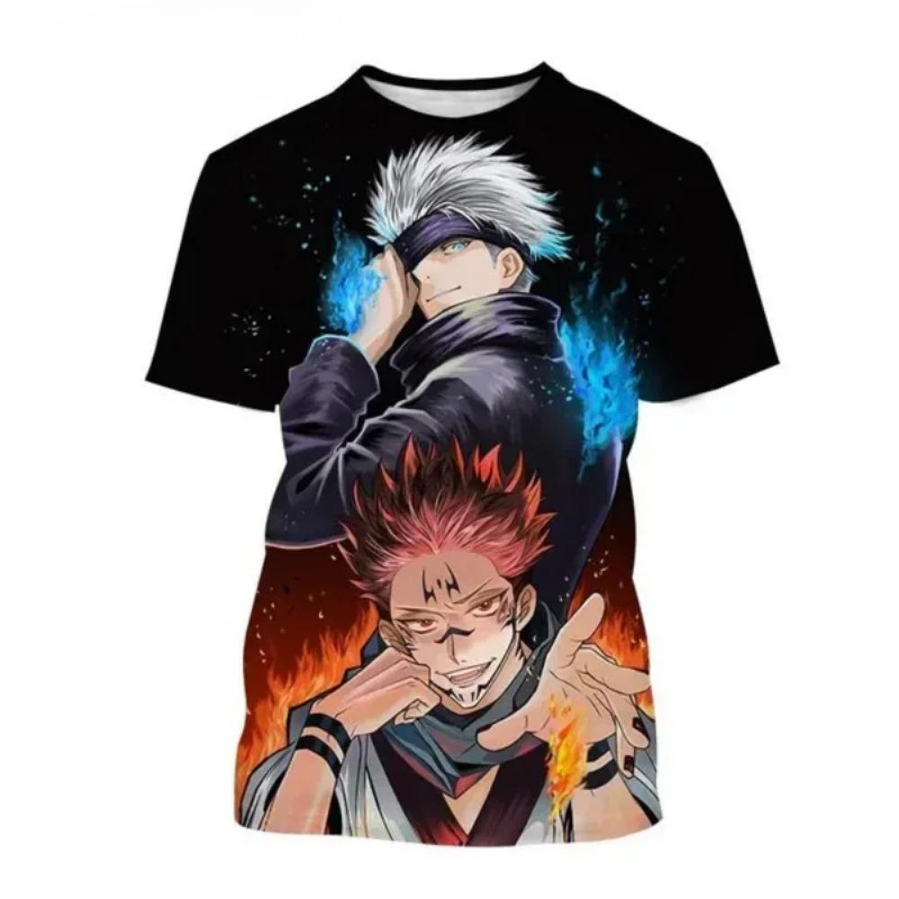 Children's Gojo Satoru and Itadoru Yuji 3D Digital Printed Boys' Street Trendy Round Neck Short Sleeved T-shirt
