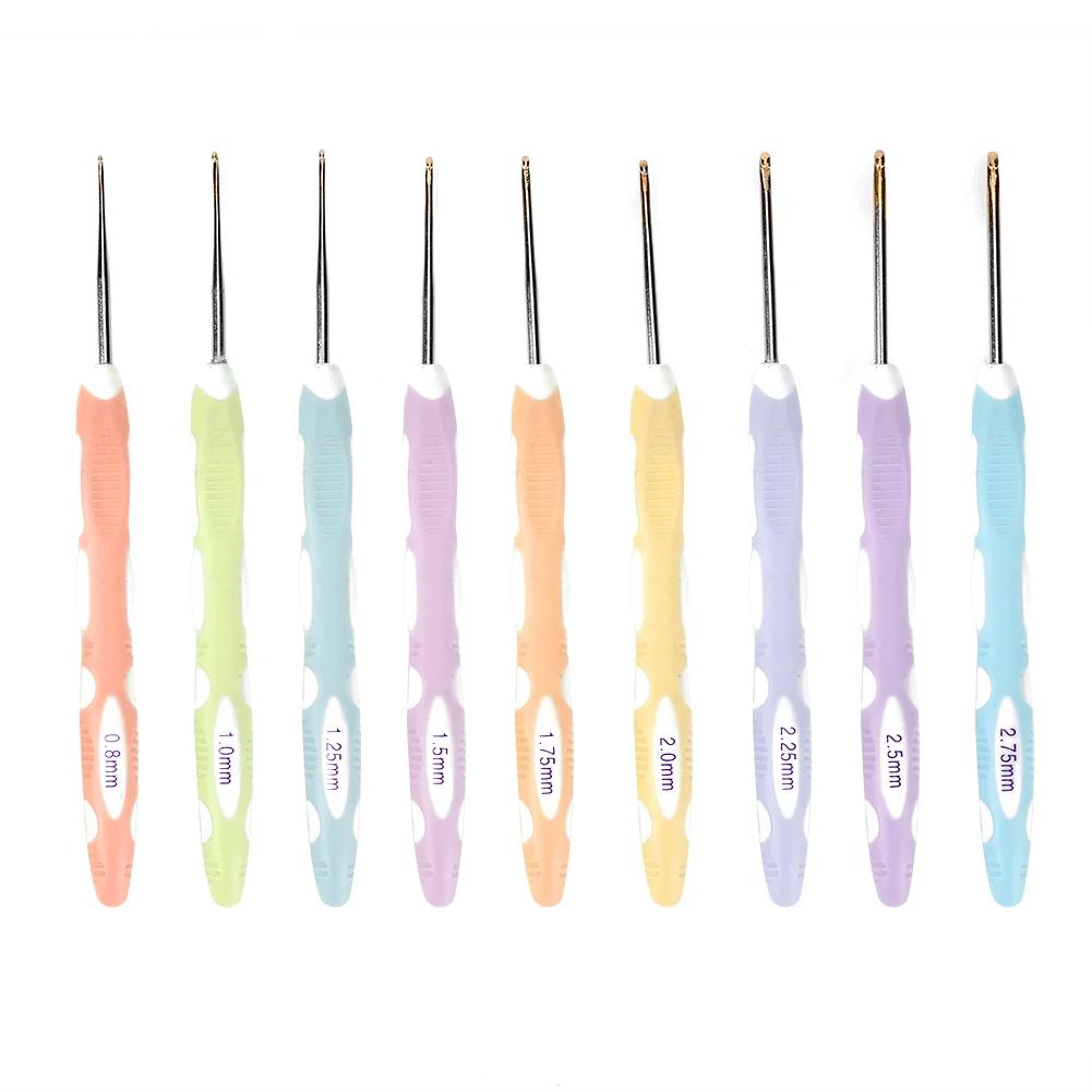 8/9pcs Knitting Needles Set Handmade Crafts Aluminum Crochet Hooks Needles Comfortable Grip Festival Gift for Sewing Weave Tool