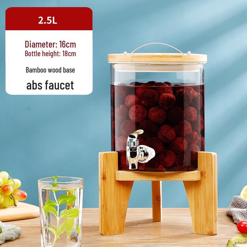 Žáruvzdorná skleněná láhev na kvašení vína s kohoutkem – Ideální pro víno, ovocný čaj, léčivé nápoje a nápoje k samoobsluze