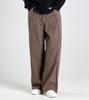 Beoteunseoul Vintage Washed Cutoff Curved Cotton Pants (Dark Brown)