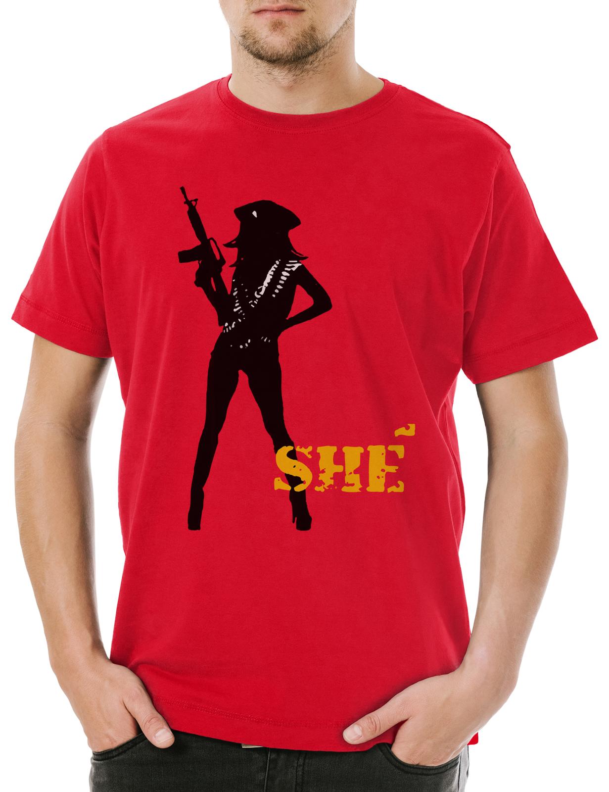 

Мужская футболка She Guerrilla Logo Мужские Женские Футболки Топ Символ Знак Дорога Мачете Фильм Че Гевара S