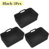 Black Silicone Air Fryers Oven Baking Tray Rectangular Replacement Kitchen Grill Pan Airfryer Kitchen Fried Chicken Basket Mat