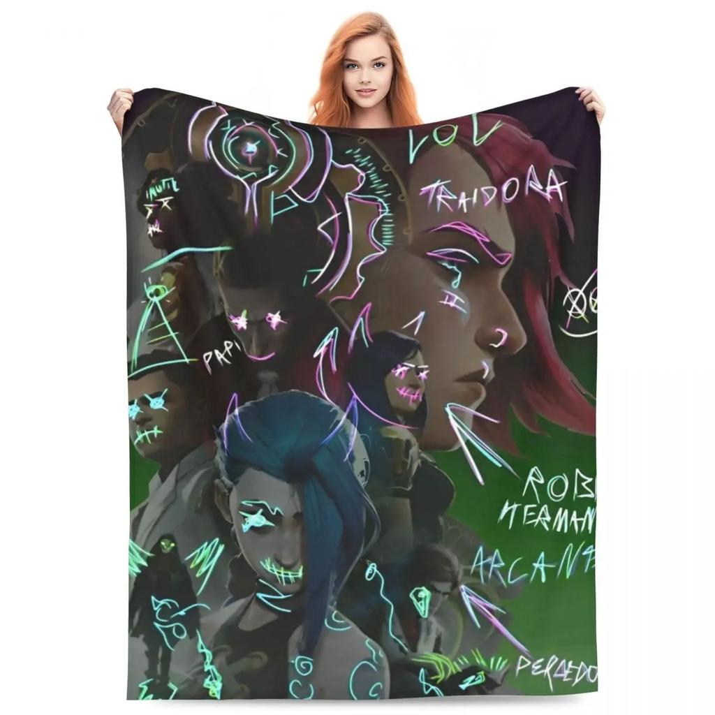 Caitvi Arcane Blankets Action Adventure Wool Awesome Warm Throw Blankets for Chair Covering Sofa Decoration