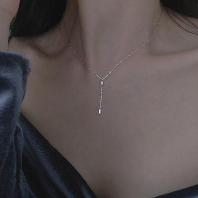 Cold Wind Collarbone Chain Female Simple Everything Stylish Jump Choke Choker Light Luxury Flash Diamond Tassel Necklace Female