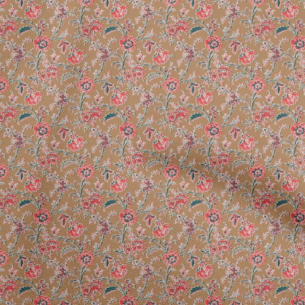 oneOone Georgette Viscose Medium Blue Fabric Floral Dress Material Fabric Print Fabric By The Yard 42 Inch