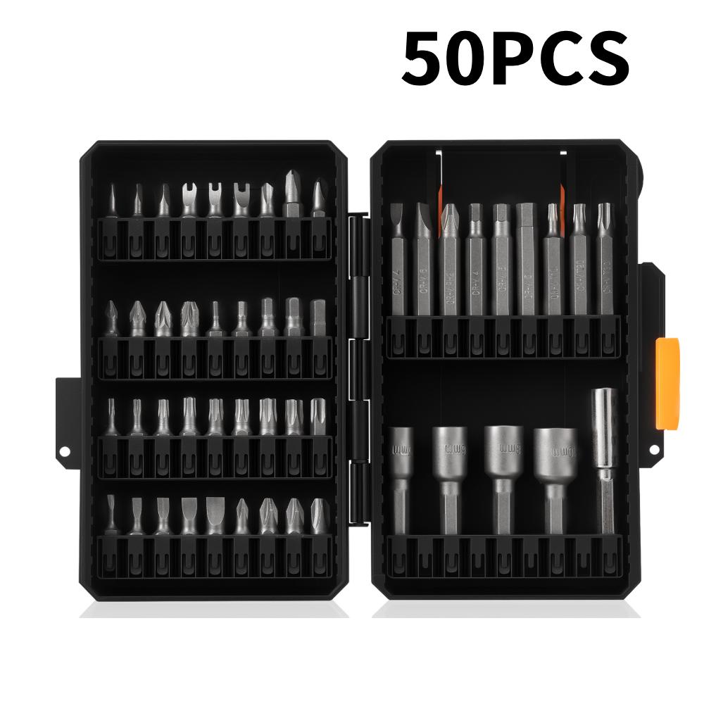 

50/100Pcs Magnetic Screwdriver Bit Set Chrome Vanadium Steel Portable Multi Size Screwdriver Bit with Storage Box Household Tool