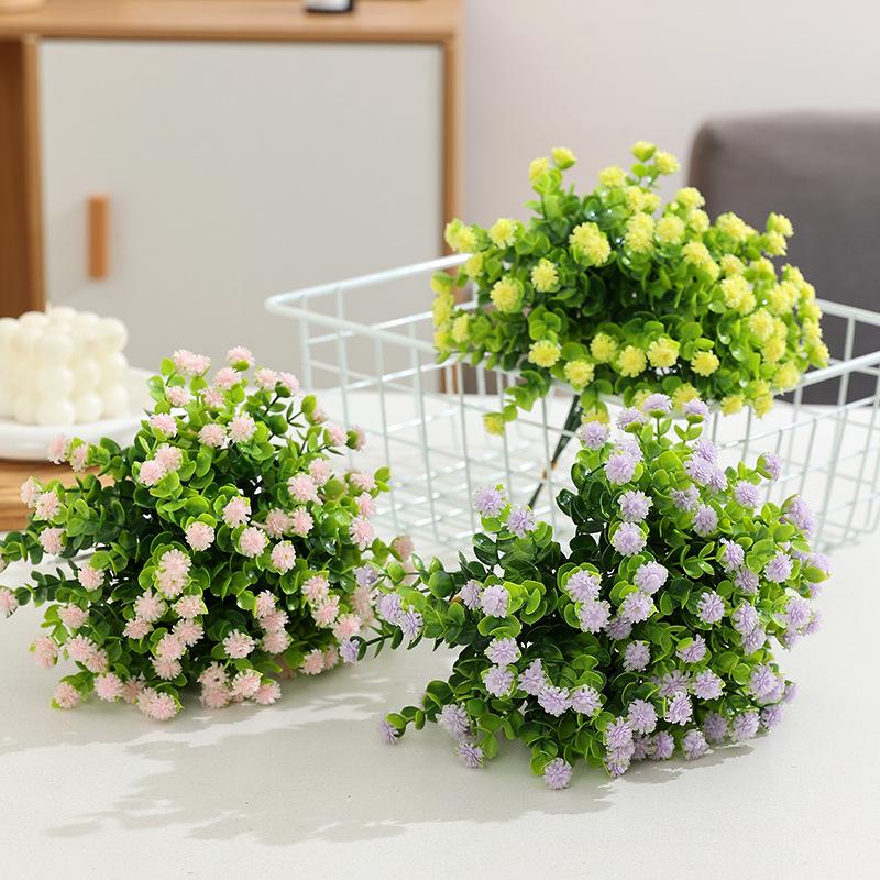 Eucalyptus & Gypsophila Plastic Floral Bundle for Indoor Decoration