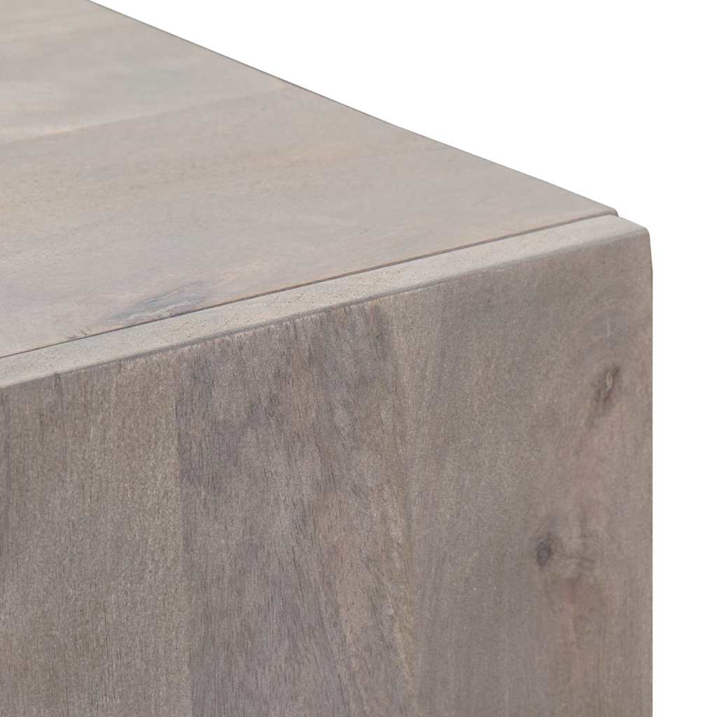 Highboard Gray and Gold 40 x 33 x 110 cm Solid Mango Wood