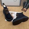 Women's High Top Snow Boots Winter Fashion Side Zipper Cotton Shoes Comfortable Cross Tied Height Increase Short Boots
