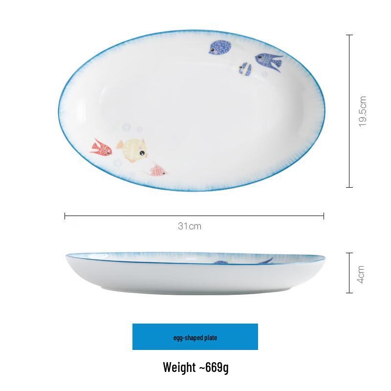 

Creative Cartoon Ocean Ceramic Divided Serving Plate