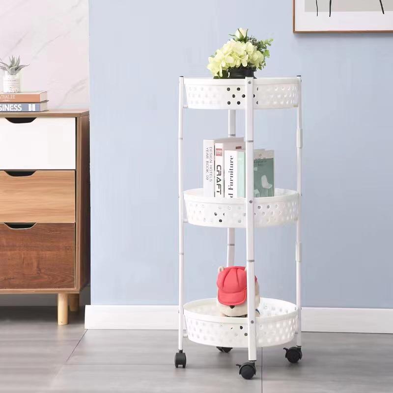 Multi-functional Rotatable & Foldable Storage Rack for Bathroom, Kitchen, or Bedroom with Thickened Multi-layer Design, Floor-standing for Vegetables.