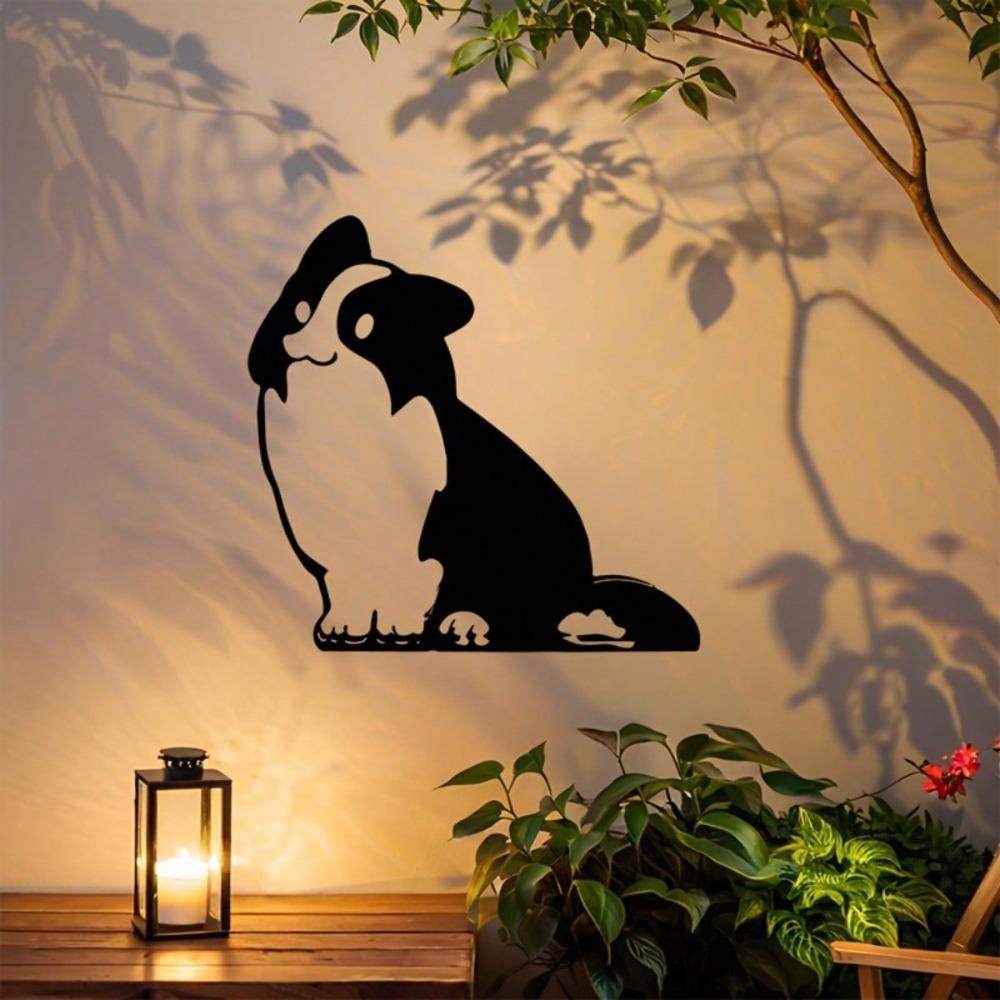 Metal Dog Silhouette Wall Art Black Rustproof Coating Home Decor Living Room Bedroom Kitchen Gift Dog Lovers
