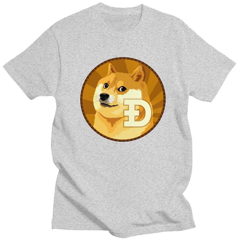 Custom Cryptocurrency Dogecoin Tshirts for Men Short Sleeves T Shirt Fashion Bitcoin Geek Tshirts 100 Cotton Tees Gift Idea